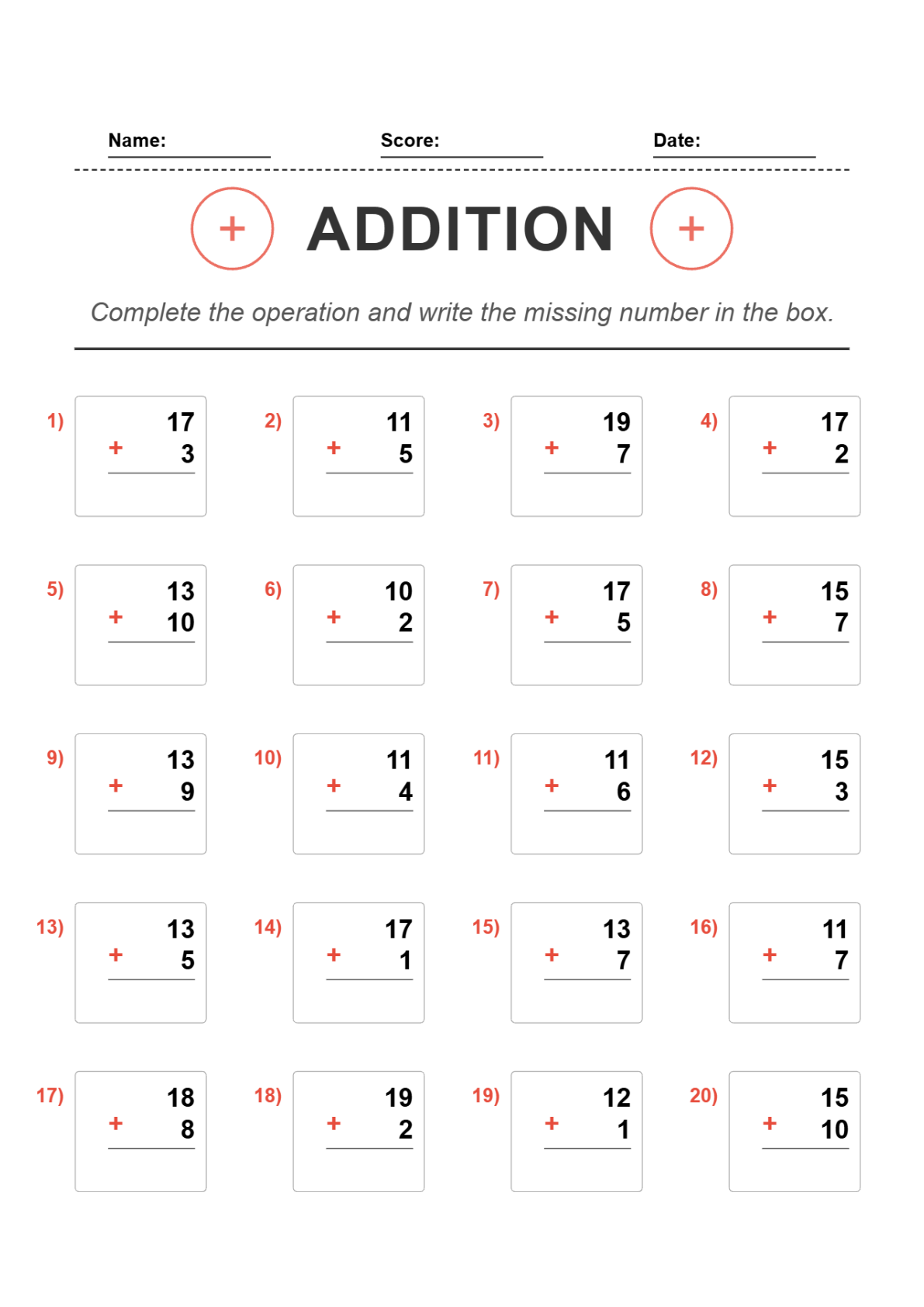 Addition Within 30 Worksheets (With Regrouping) – Free Printable PDF
