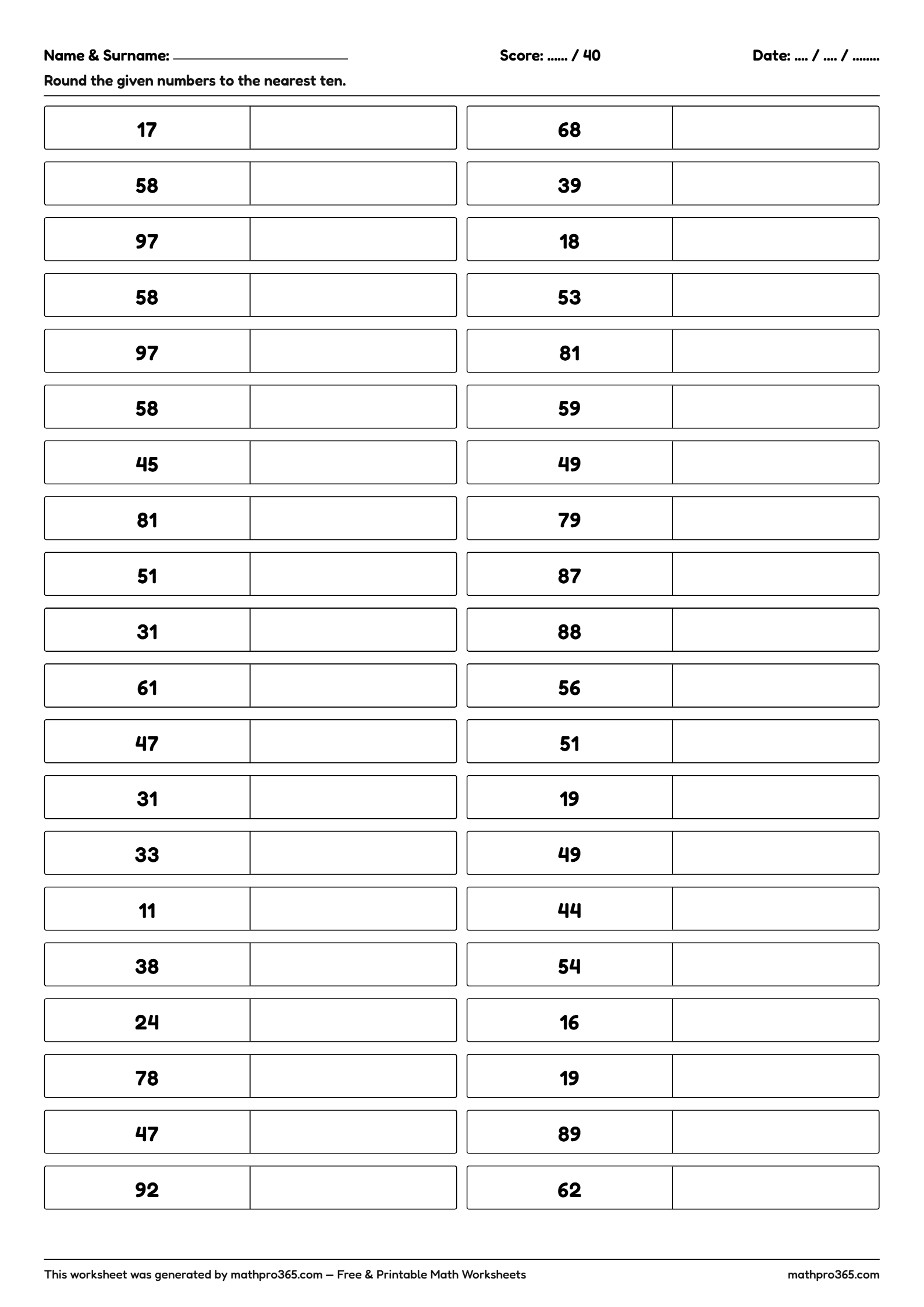 Grade 2 Rounding & Addition Prep Worksheet