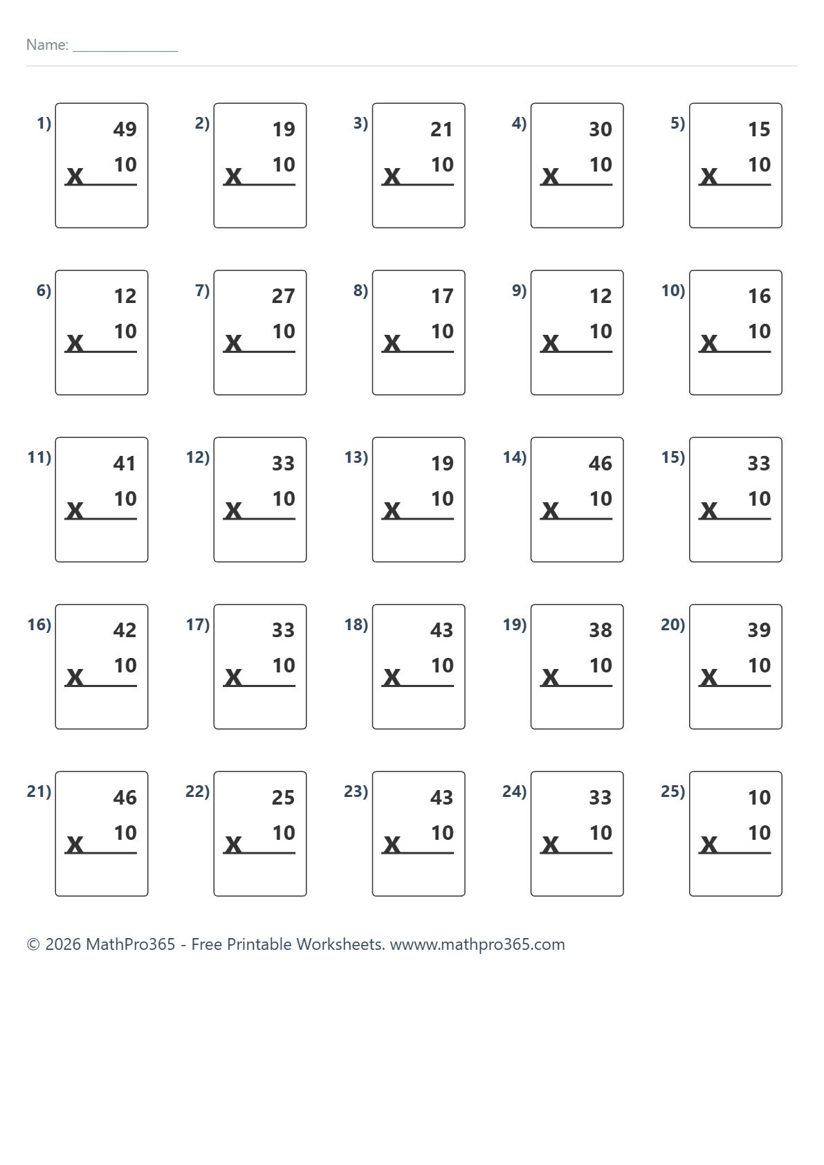 Mixed Multiplication Worksheet Grade 2 Free PDF