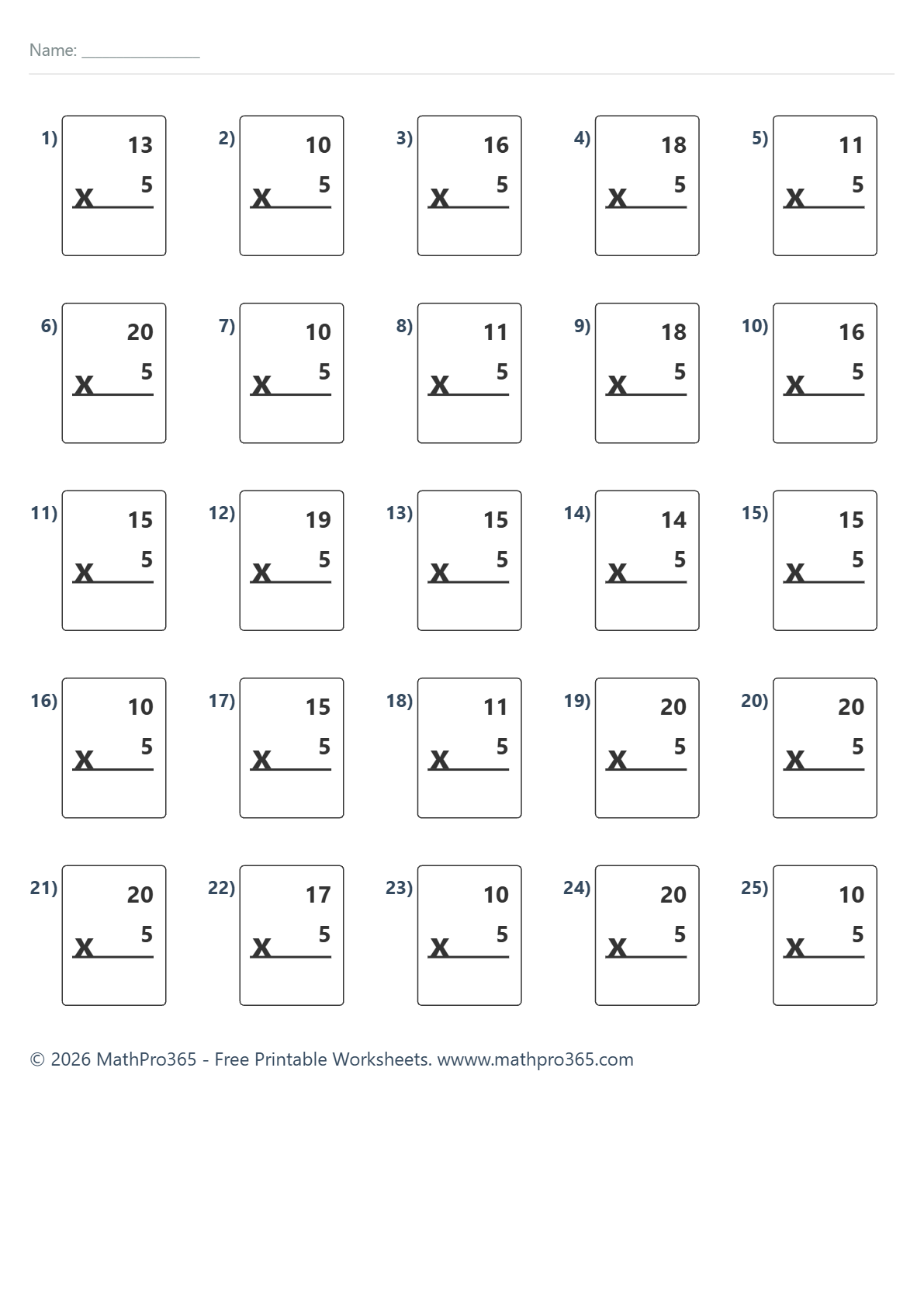 Multiplication by 2 Worksheet Grade 2 Free PDF